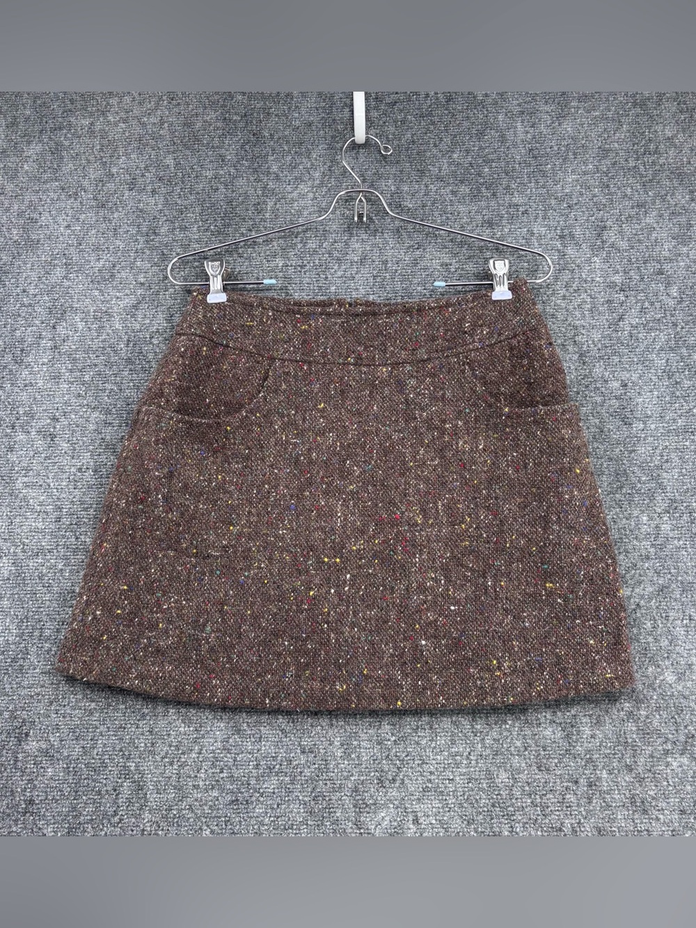 VTG Express Campagnie Int’l Brown Preppy Wool Blend Mini Skirt Women’s 3/4 Italy